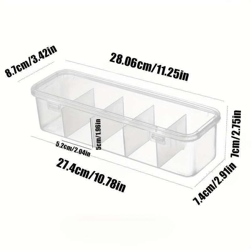 5-Compartment Large Capacity Cable Management Box with Lid - Space-Saving Desktop Storage Solution for Office And Home Use, Durable Plastic Construction, Ideal for Office Storage And Home Organization, Desk & Drawer Organizer for Home Storage