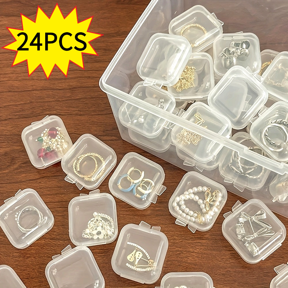 24pcs Small Diamond Painting Storage Case, Clear Bead Organizer for Jewelry Making, DIY Art Craft Containers, Sewing Supplies Box, Nail Art Rhinestone Holder, Seed Bead Sorting Case, Plastic Tackle Box for Small Parts, Professional Hobby Tool.