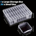 31pcs Set: 30 Small Boxes + 1 Large Box - Plastic Storage Box with Small Containers for Jewelry, Beads, and Accessories. Rectangular Shape and Durable Plastic Material for Organizing Your Jewelry. Ideal for DIY Jewelry Storage, Perfect Valentine's